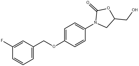 3-(4-((3-Fluorophenyl)methoxy)phenyl)-5-(hydroxymethyl)-2-oxazolidinon e 结构式