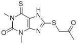 6,7-Dihydro-1,3-dimethyl-8-[(2-oxopropyl)thio]-6-thioxo-1H-purin-2(3H)-one 结构式