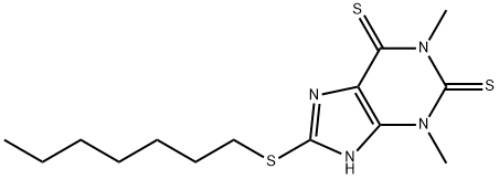 1,3-Dimethyl-8-(heptylthio)-1H-purine-2,6(3H,7H)-dithione 结构式