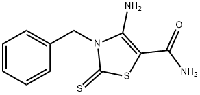 4-Amino-5-carbamyl-3-benzylthiazole-2(3H)-thione 结构式