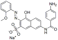 sodium 7-[(4-aminobenzoyl)amino]-4-hydroxy-3-[(2-methoxyphenyl)azo]naphthalene-2-sulphonate  结构式