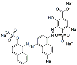 2-Hydroxy-3-[[4-[(2-hydroxy-1-naphthalenyl)azo]-6-sodiosulfo-1-naphthalenyl]azo]-5-sodiosulfobenzoic acid sodium salt 结构式