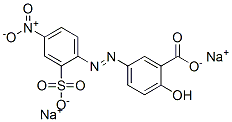 2-羟基-5-[(4-硝基-2-磺基苯基)偶氮]苯甲酸二钠盐 结构式