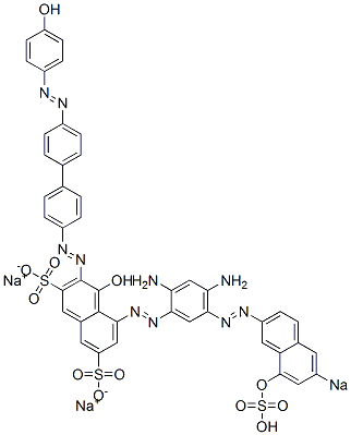 5-[[2,4-Diamino-5-[(8-hydroxy-6-sodiosulfo-2-naphthalenyl)azo]phenyl]azo]-4-hydroxy-3-[[4'-[(4-hydroxyphenyl)azo][1,1'-biphenyl]-4-yl]azo]naphthalene-2,7-disulfonic acid disodium salt 结构式