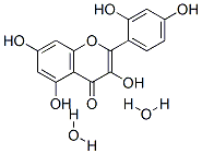 2-(2,4-二羟基苯基)-3,5,7-三羟基-4H-1-苯并吡喃-4-酮的二水合物 结构式