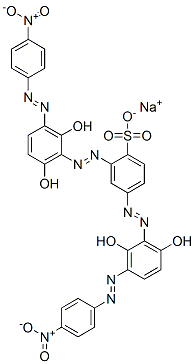 2,4-Bis[[2,6-dihydroxy-3-[(4-nitrophenyl)azo]phenyl]azo]benzenesulfonic acid sodium salt 结构式