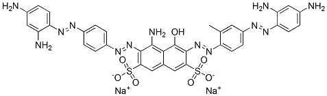4-Amino-3-[[4-[(2,4-diaminophenyl)azo]phenyl]azo]-6-[[4-[(2,4-diaminophenyl)azo]-2-methylphenyl]azo]-5-hydroxynaphthalene-2,7-disulfonic acid disodium salt 结构式