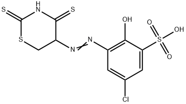 5-Chloro-2-hydroxy-3-[(tetrahydro-2,4-dithioxo-2H-1,3-thiazin-5-yl)azo]benzenesulfonic acid 结构式