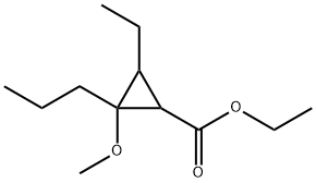 Cyclopropanecarboxylic acid, 3-ethyl-2-methoxy-2-propyl-, ethyl ester (9CI) 结构式