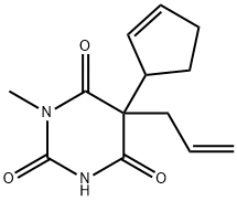 5-Allyl-5-(2-cyclopenten-1-yl)-1-methyl-2,4,6(1H,3H,5H)-pyrimidinetrione 结构式