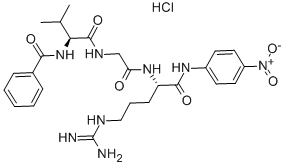 N-苯甲酰-L-缬氨酰甘氨酰-L-精氨酸对硝基苯胺盐酸盐 结构式