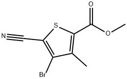 4-溴-5-氰基-3-甲基-2-噻吩甲酸甲酯 结构式