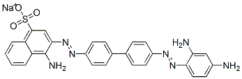 4-Amino-3-[[4'-[(2,4-diaminophenyl)azo]-1,1'-biphenyl-4-yl]azo]-1-naphthalenesulfonic acid sodium salt 结构式