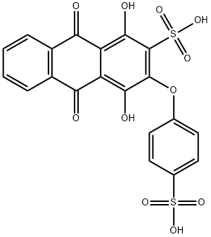 9,10-dihydro-1,4-dihydroxy-9,10-dioxo-3-(4-sulphophenoxy)anthracene-2-sulphonic acid  结构式
