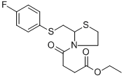 ETHYL 4-(2-([(4-FLUOROPHENYL)THIO]METHYL)-1,3-THIAZOLAN-3-YL)-4-OXOBUTANOATE 结构式