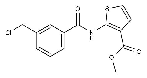 2-(3-(氯甲基)苯甲酰胺基)噻吩-3-羧酸甲酯 结构式