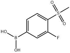 3-FLUORO-4-(METHYLSULFONYL)PHENYLBORONIC ACID 结构式