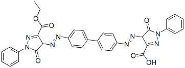 4,4'-[(1,1'-Biphenyl-4,4'-diyl)bis(azo)]bis(4,5-dihydro-5-oxo-1-phenyl-1H-pyrazole-3-carboxylic acid ethyl) ester 结构式