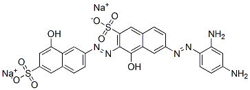 1,8'-Dihydroxy-7-[(2,4-diaminophenyl)azo][2,2'-azobisnaphthalene]-3,6'-disulfonic acid disodium salt 结构式