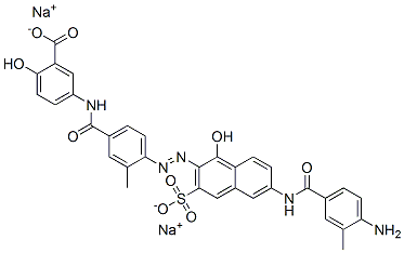 disodium 5-[[4-[[6-[(4-amino-3-methylbenzoyl)amino]-1-hydroxy-3-sulphonato-2-naphthyl]azo]-3-methylbenzoyl]amino]salicylate 结构式