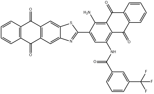 N-[4-amino-3-(5,10-dihydro-5,10-dioxoanthra[2,3-d]thiazol-2-yl)-9,10-dihydro-9,10-dioxo-1-anthryl]-3-(trifluoromethyl)benzamide  结构式