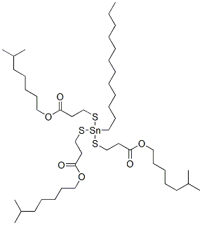 triisooctyl 3,3',3''-[(dodecylstannylidyne)tris(thio)]tripropionate  结构式