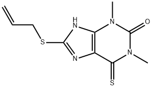 8-(Allylthio)-6,7-dihydro-1,3-dimethyl-6-thioxo-1H-purin-2(3H)-one 结构式