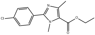 2-(4-CHLOROPHENYL)-1,4-DIMETHYL-1H-IMIDAZOLE-5-CARBOXYLIC ACID ETHYL ESTER 结构式