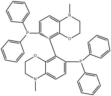 R-(+)-N,N'-二甲基-7,7'-双(二苯基膦)-3,3',4,4'-四氢-8,8'-二-2H-1,4-苯并恶嗪 结构式