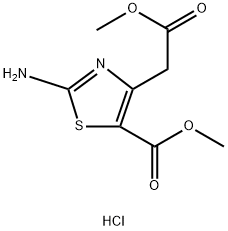 2-氨基-4-(2-甲氧基-2-氧代乙基)噻唑-5-羧酸甲酯盐酸盐 结构式