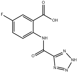 Benzoic acid, 5-fluoro-2-[(1H-tetrazol-5-ylcarbonyl)amino]- (9CI) 结构式