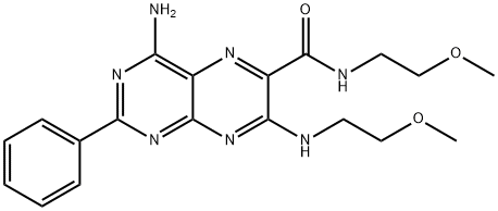 4-Amino-N-(2-methoxyethyl)-7-[(2-methoxyethyl)amino]-2-phenyl-6-pteridinecarboxamide 结构式