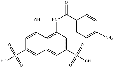 4-[(4-氨基苯甲酰)氨基]-5-羟基萘-2,7-二磺酸 结构式