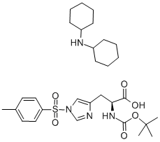 N-BOC-1-(P-甲苯磺酰基)-L-组氨酸 二环己基铵盐 结构式