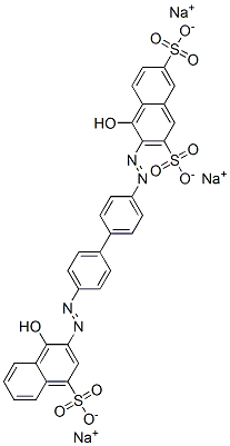4-Hydroxy-3-[[4'-[(1-hydroxy-4-sulfo-2-naphtyl)azo]-1,1'-biphenyl-4-yl]azo]-2,7-naphthalenedisulfonic acid trisodium salt 结构式