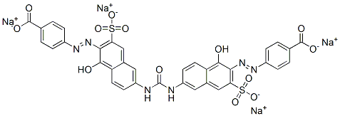 tetrasodium 4,4'-[carbonylbis[imino(1-hydroxy-3-sulphonatonaphthalene-6,2-diyl)azo]]dibenzoate 结构式