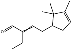 2-ethyl-4-(2,2,3-trimethyl-3-cyclopenten-1-yl)-2-butenal 结构式