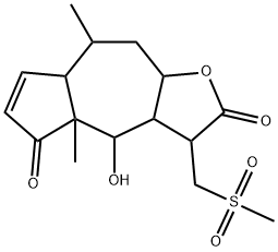 3,3a,4,4a,7a,8,9,9a-Octahydro-4-hydroxy-4a,8-dimethyl-3-[(methylsulfonyl)methyl]azuleno[6,5-b]furan-2,5-dione 结构式