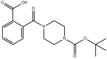 2-(4-(叔丁氧基羰基)哌嗪-1-羰基)苯甲酸 结构式