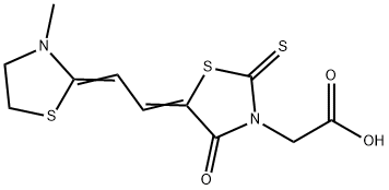 5-[(3-甲基噻唑烷-2-亚基)乙亚基]-4-氧代-2-硫酮噻唑烷-3-乙酸 结构式