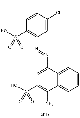 strontium 1-amino-4-[(5-chloro-4-methyl-2-sulphonatophenyl)azo]naphthalene-2-sulphonate 结构式