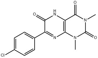 2,4,6(3H)-Pteridinetrione,  7-(4-chlorophenyl)-1,5-dihydro-1,3-dimethyl- 结构式