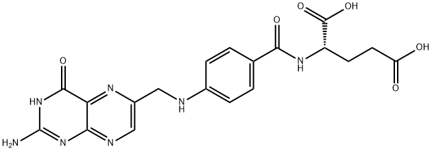 DL-Glutamic acid, N-[4-[[(2-amino-1,4-dihydro-4-oxo-6-pteridinyl)methyl]amino]benzoyl]- 结构式