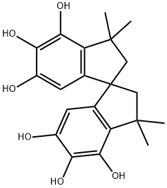 2,2',3,3'-四氢-3,3,3',3'-四甲基-1,1'-螺双[1H-茚]-4,4',5,5',6,6'-六醇 结构式