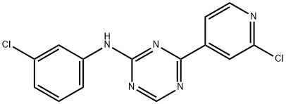 N-(3-氯苯基)-4-(2-氯吡啶-4-基)-1,3,5-三嗪-2-胺 结构式