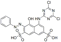 5-[(4,6-dichloro-1,3,5-triazin-2-yl)amino]-4-hydroxy-3-(phenylazo)naphthalene-2,7-disulphonic acid  结构式