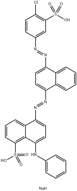 disodium 5-((4-((4-chloro-3-sulfonatophenyl)azo)-1-naphthyl)azo)-8-(phenylamino)-1-naphthalenesulfonate 结构式