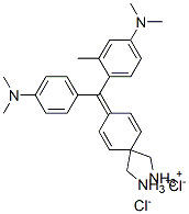[4-[[4-(dimethylamino)-o-tolyl][4-(dimethylamino)phenyl]methylene]cyclohexa-2,5-dien-1-ylidene]dimethylammonium chloride  结构式