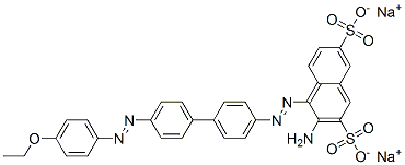 3-Amino-4-[[4'-[(4-ethoxyphenyl)azo]-1,1'-biphenyl-4-yl]azo]-2,7-naphthalenedisulfonic acid disodium salt 结构式