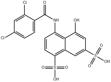 4-[(2,4-dichlorobenzoyl)amino]-5-hydroxynaphthalene-1,7-disulphonic acid  结构式